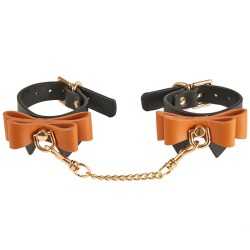 exquisite leather cuffs with bow